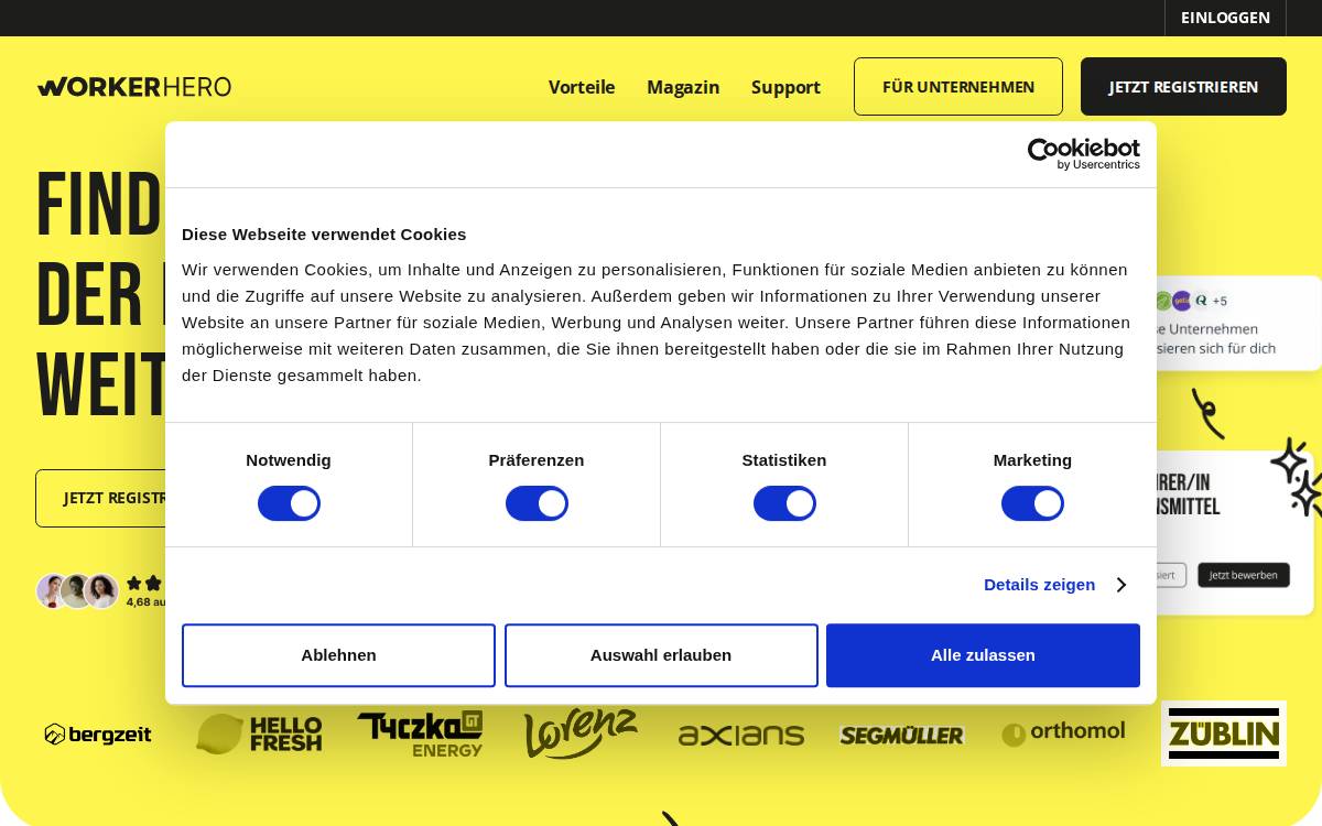Workerhero website preview