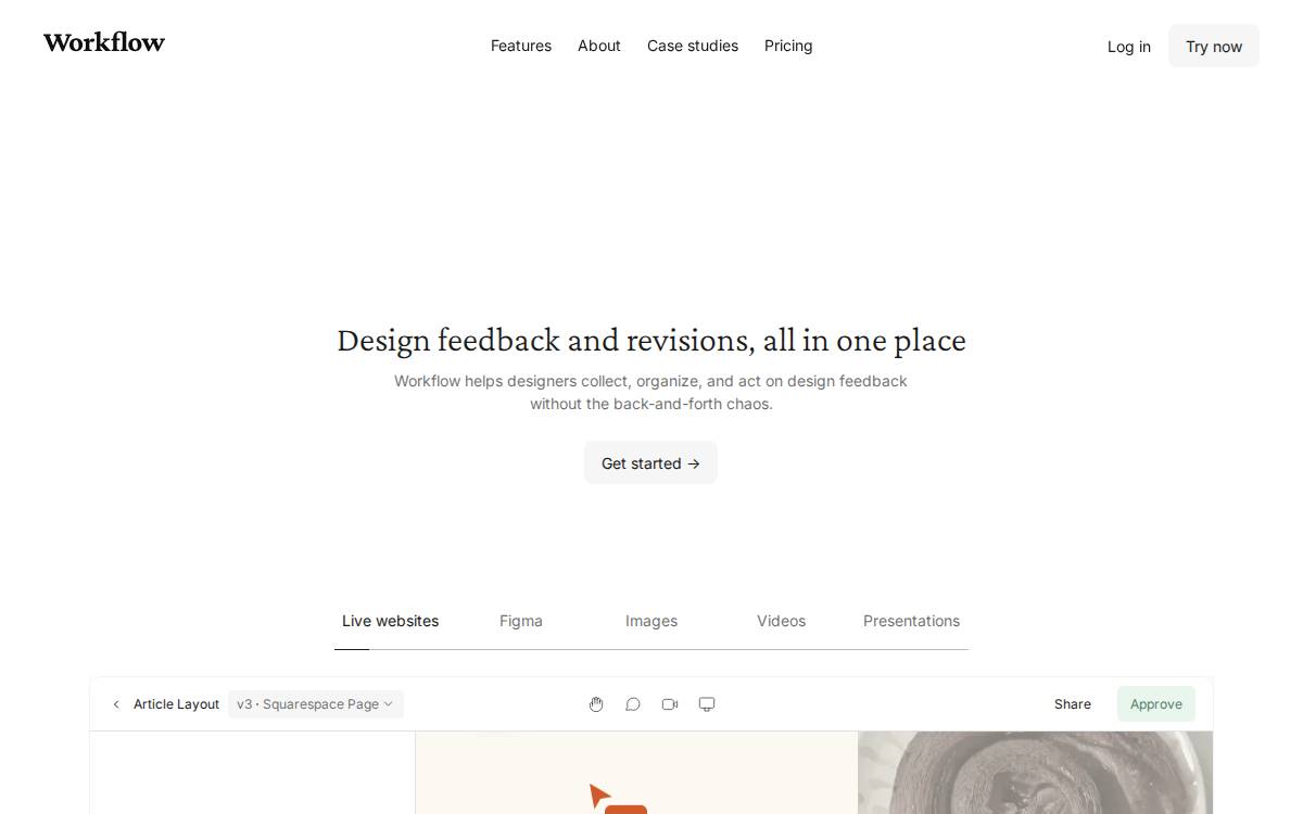 Workflow website preview