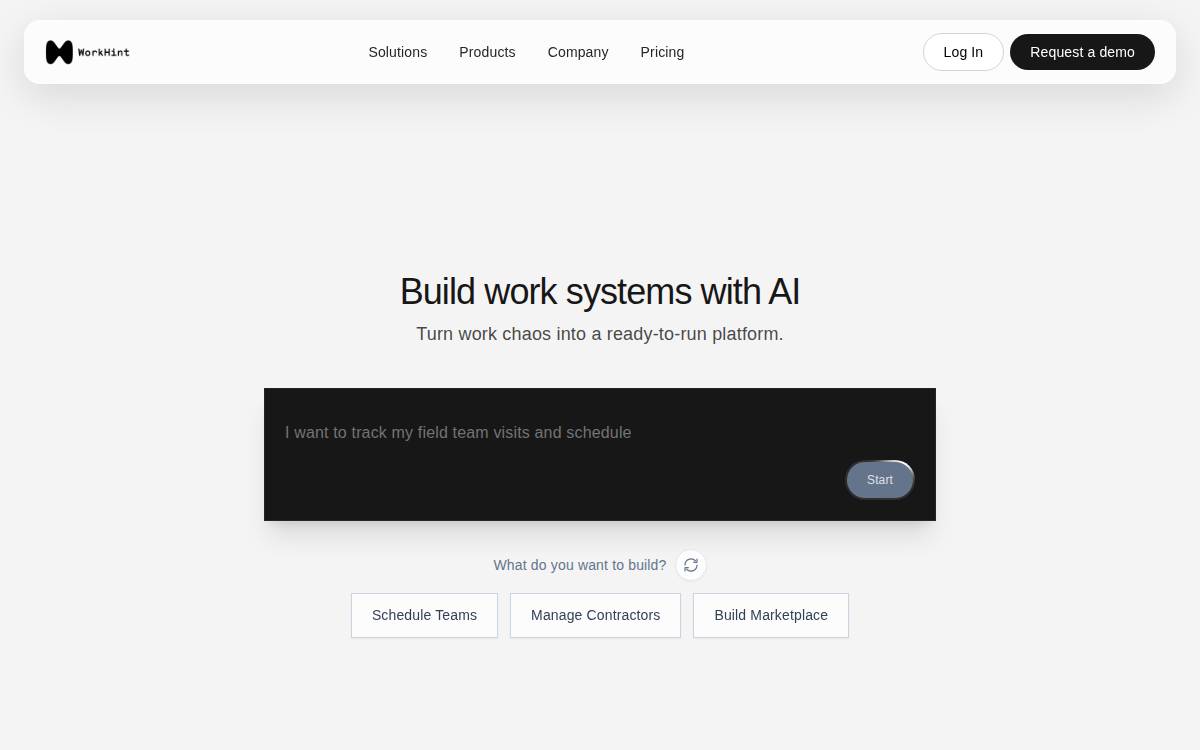 Workhint website preview