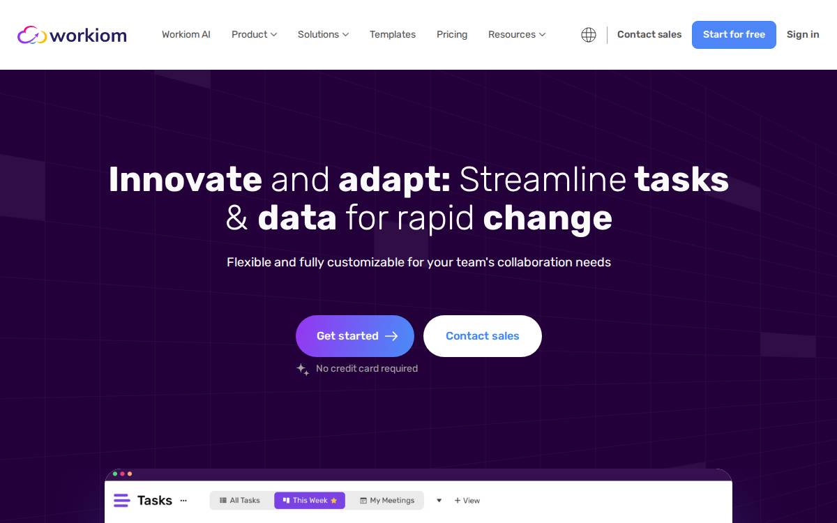 Workiom website preview