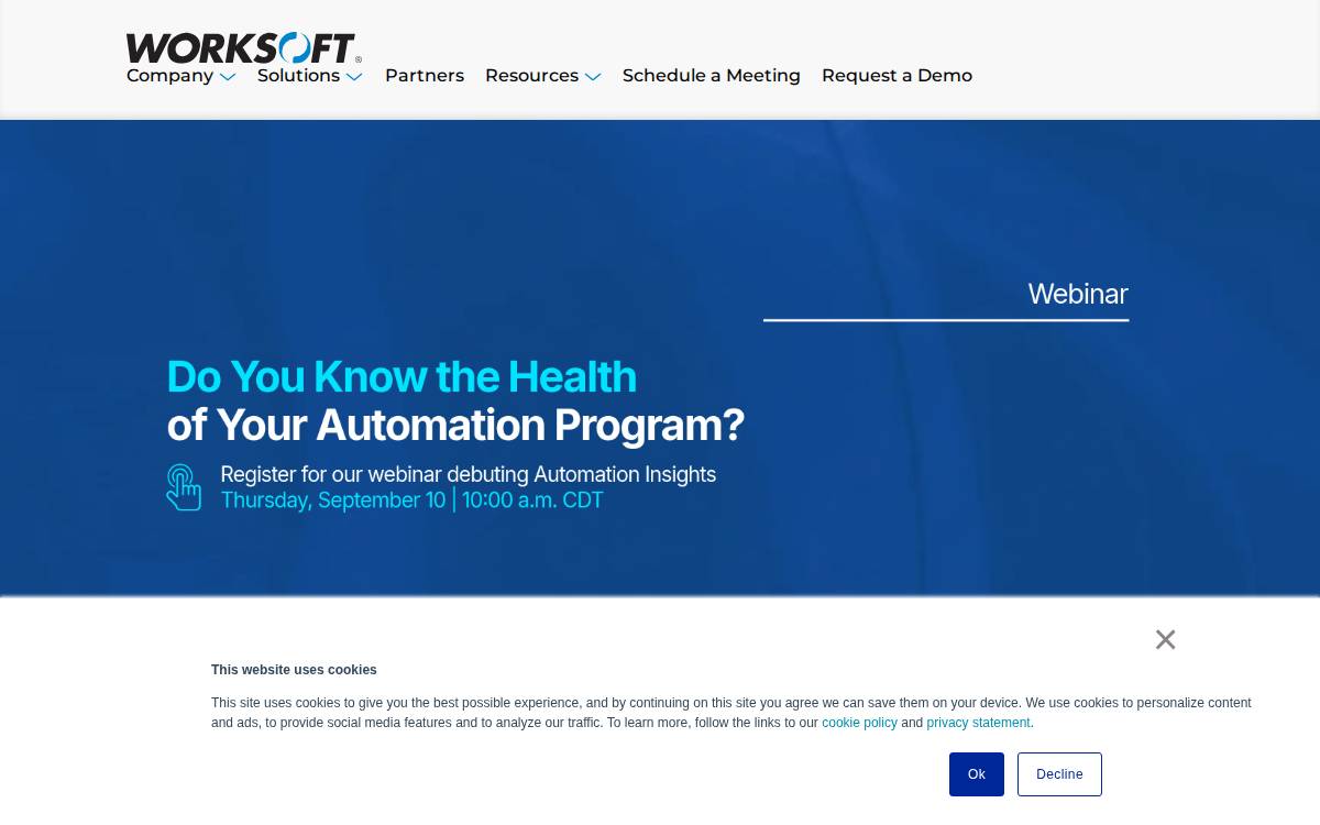 Worksoft website preview