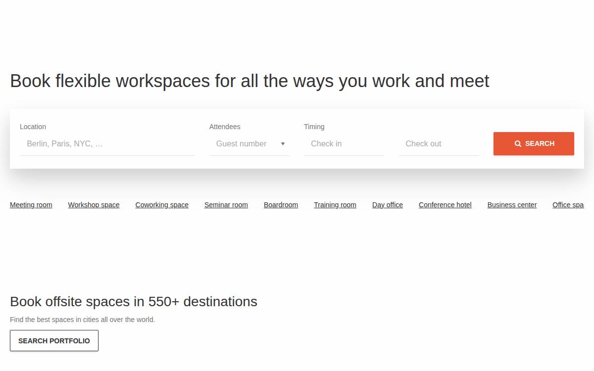 Workspace2Go website preview