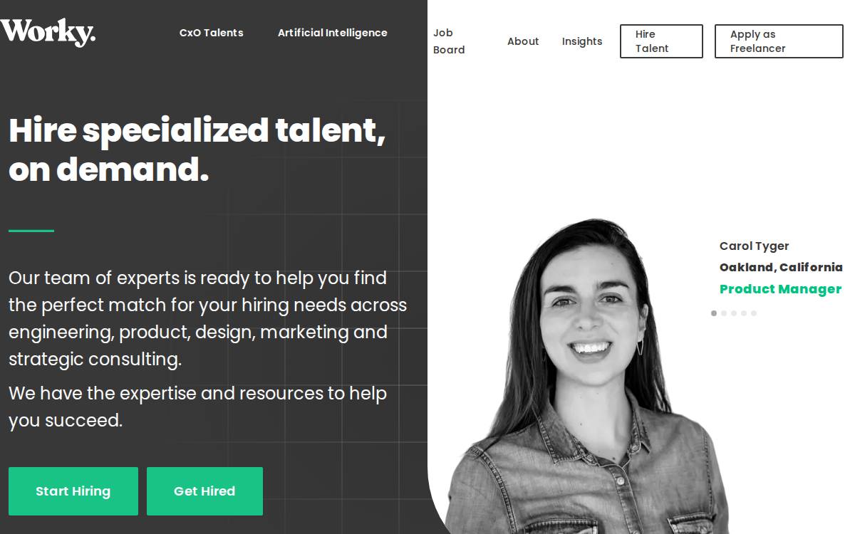 Worky website preview