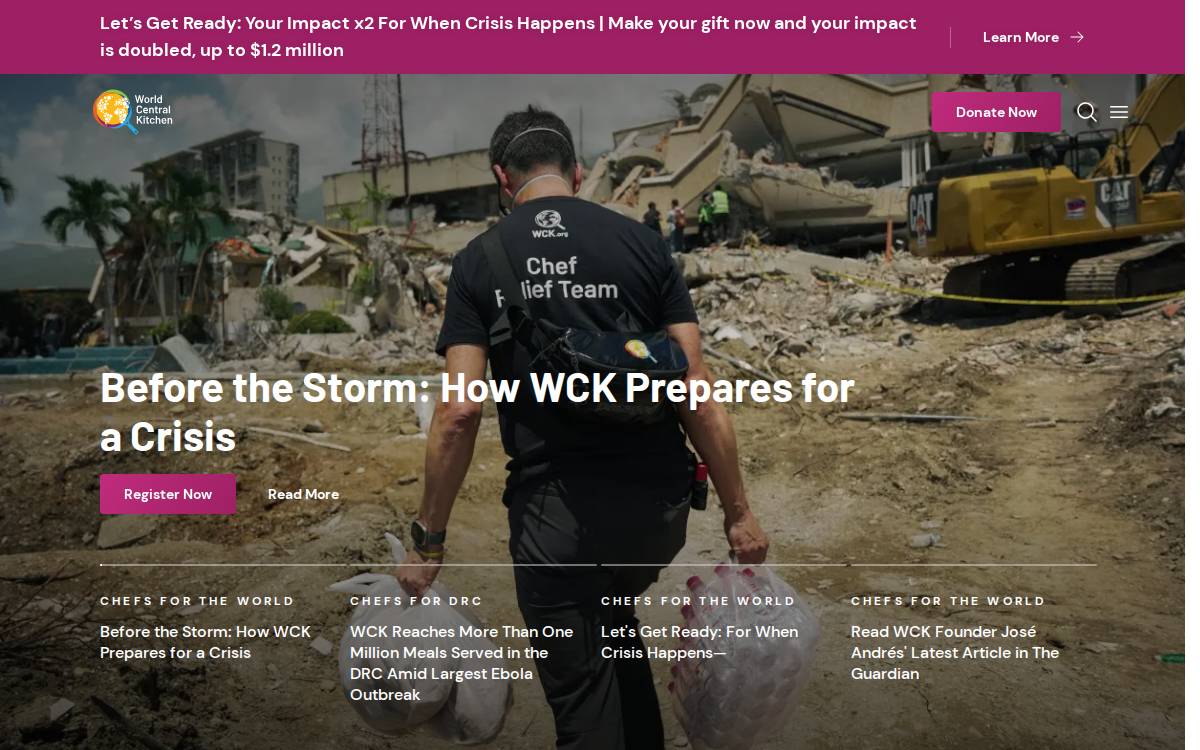 World Central Kitchen website preview