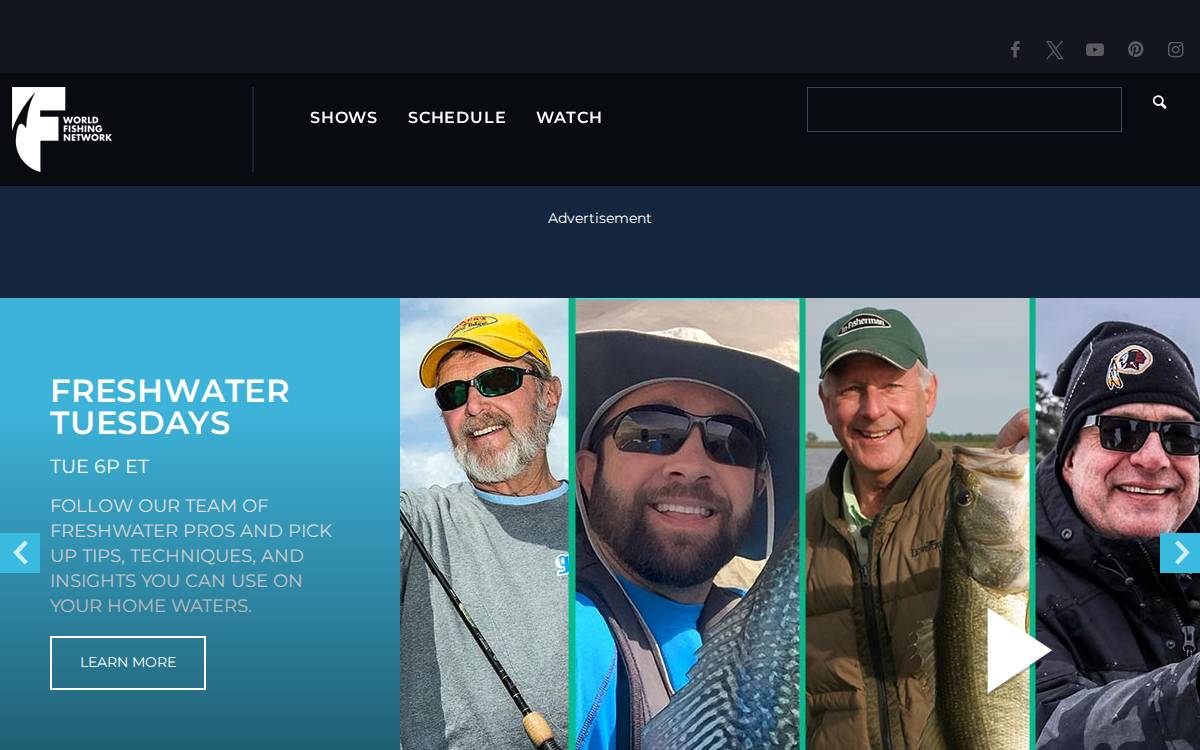 World Fishing Network website preview