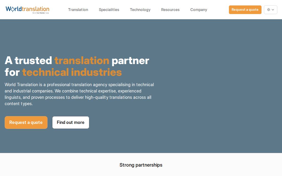 Worldtranslation website preview