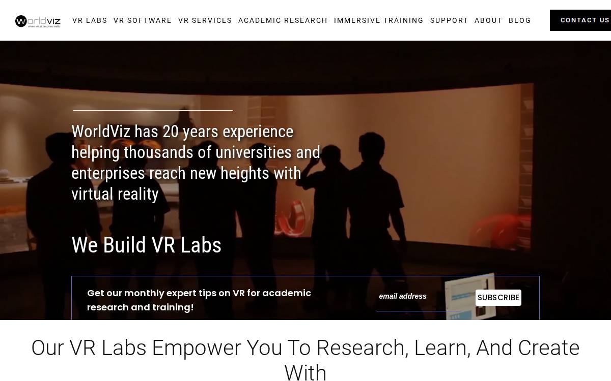 WorldViz website preview