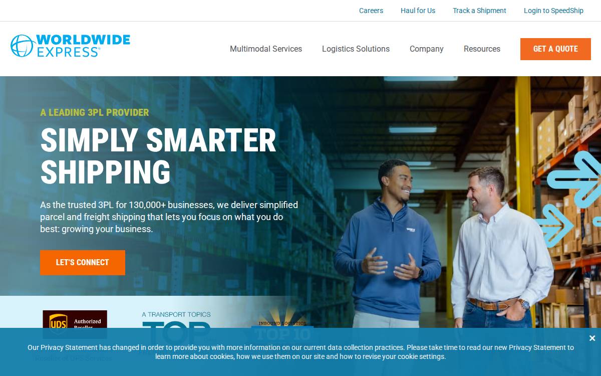 Worldwide Express website preview
