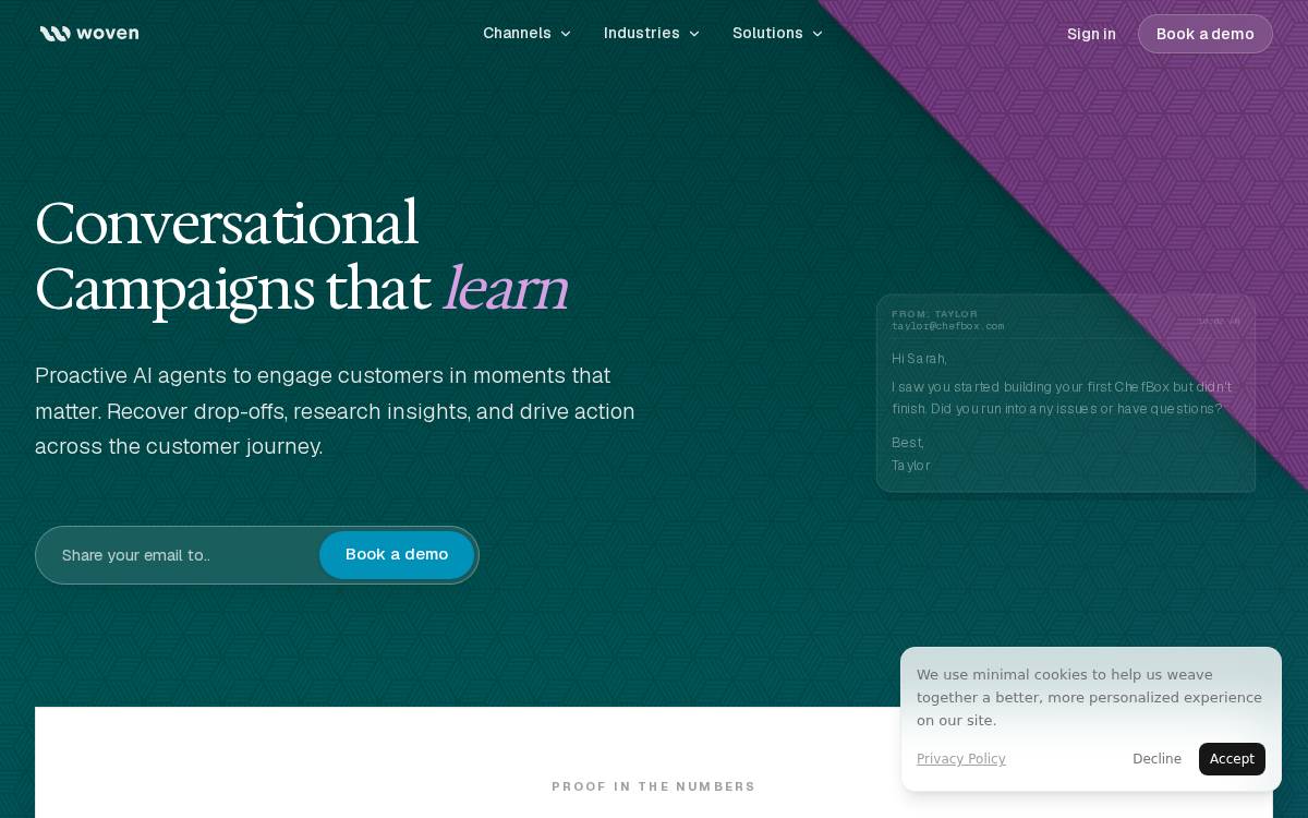 Woven website preview