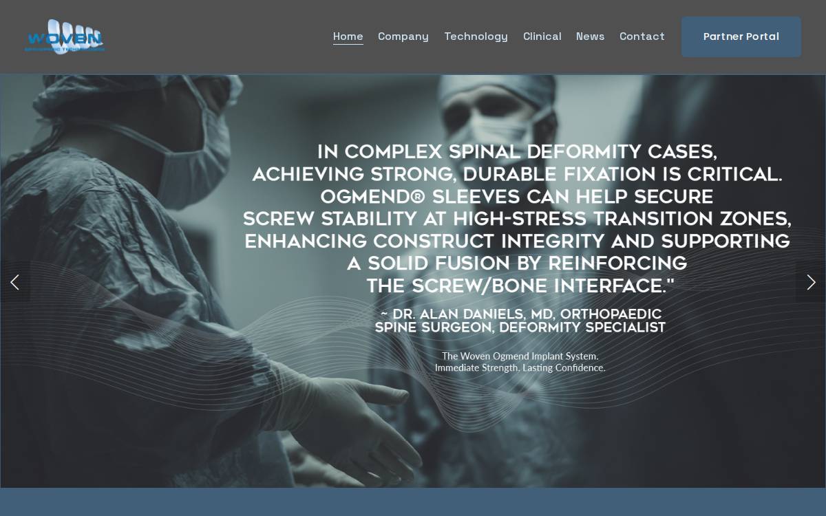 Woven Orthopedics website preview