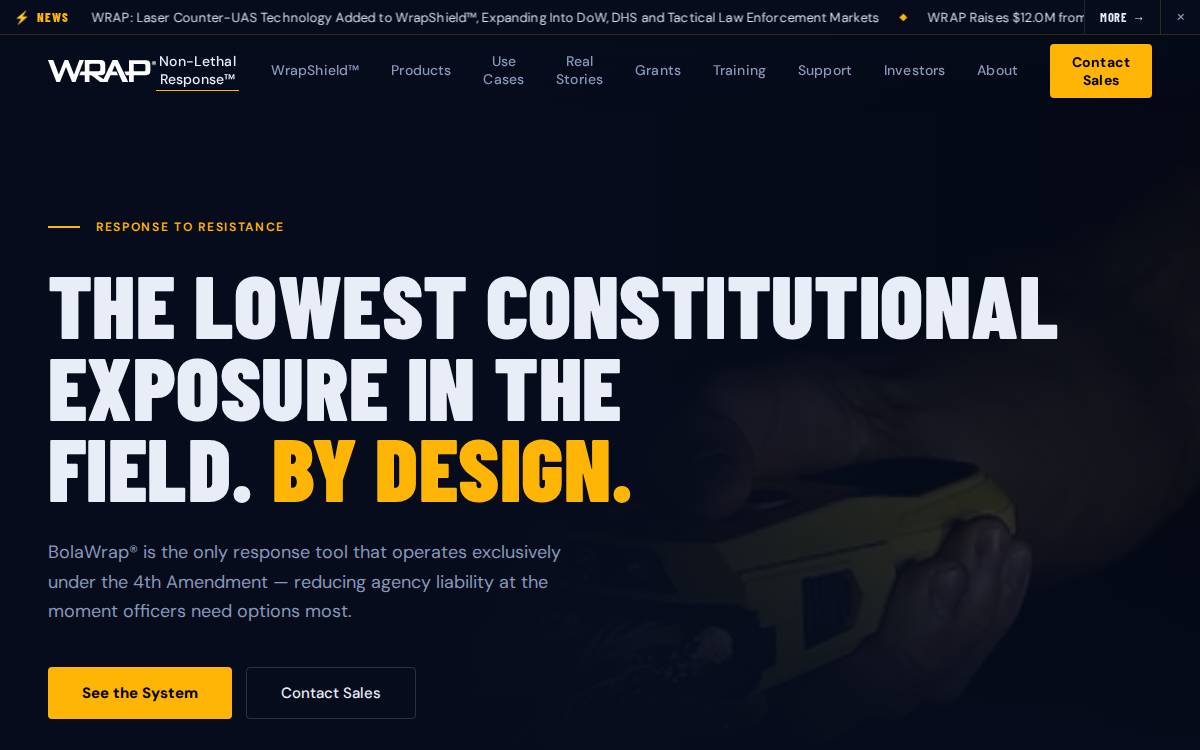 Wrap Technologies website preview