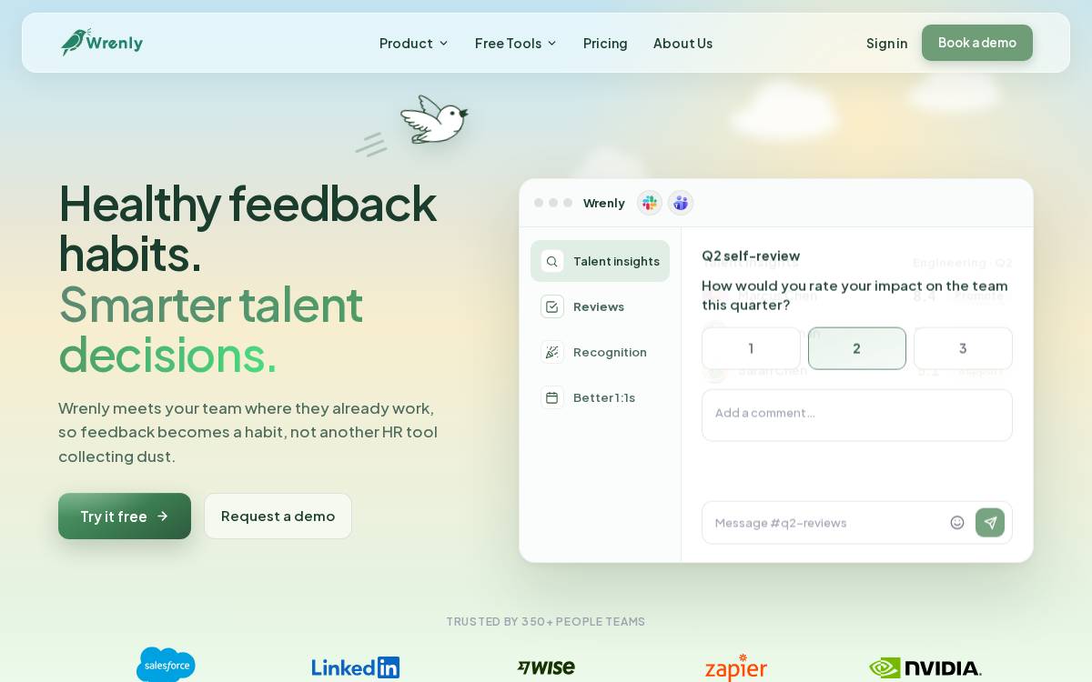 Wrenly website preview