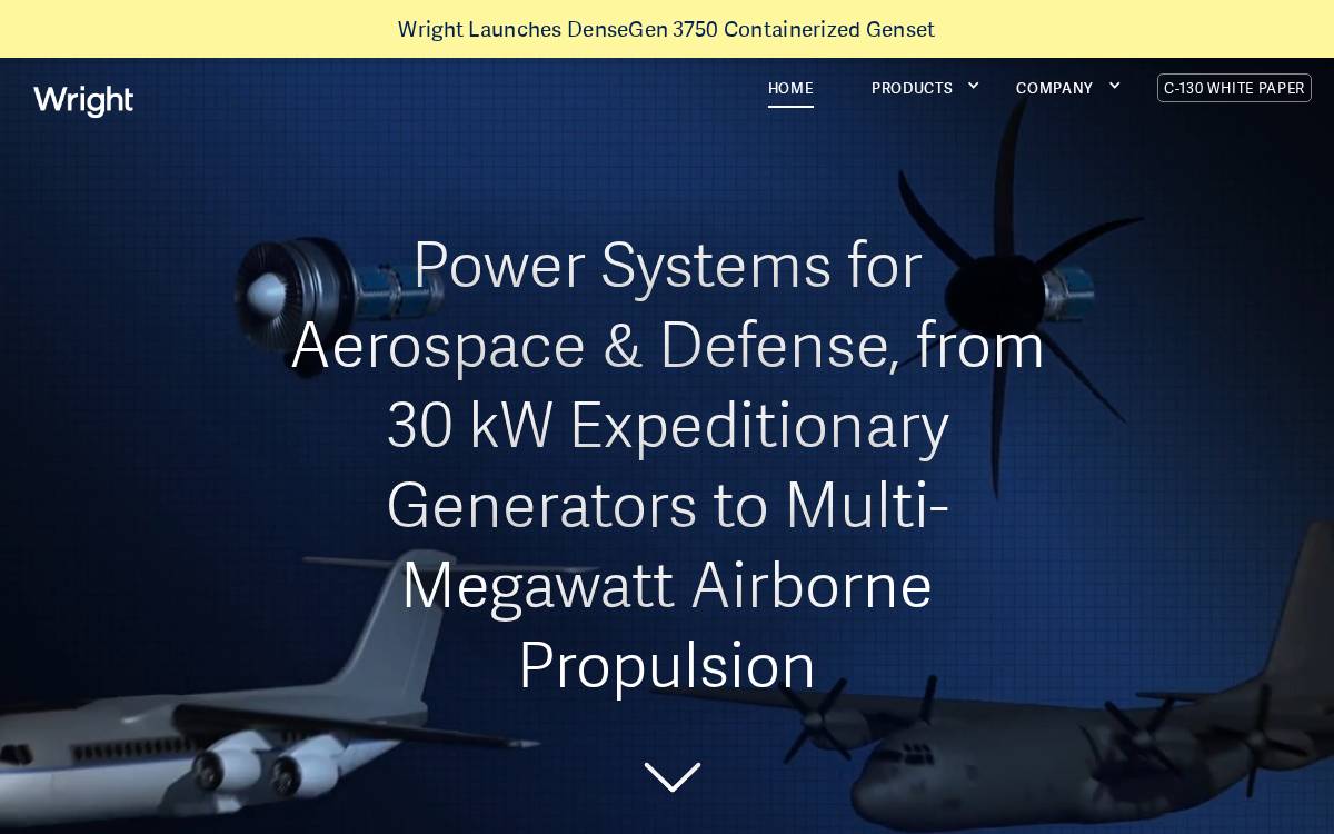 Wright Electric website preview