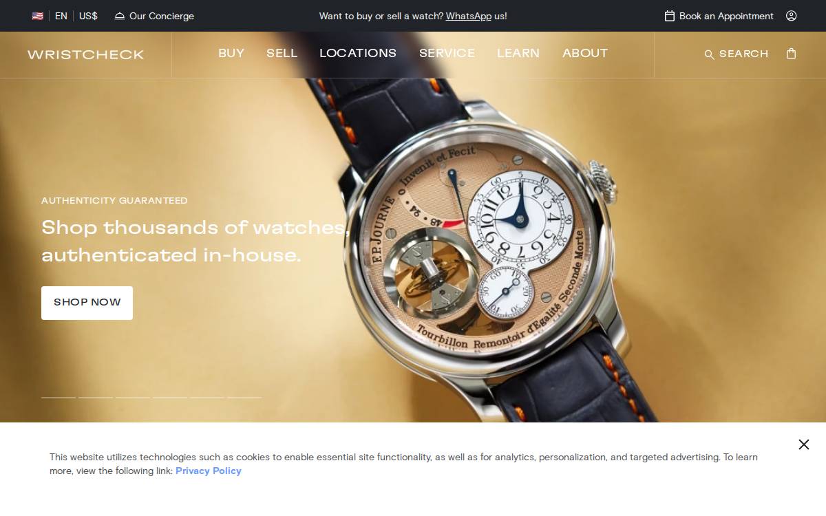Wristcheck website preview