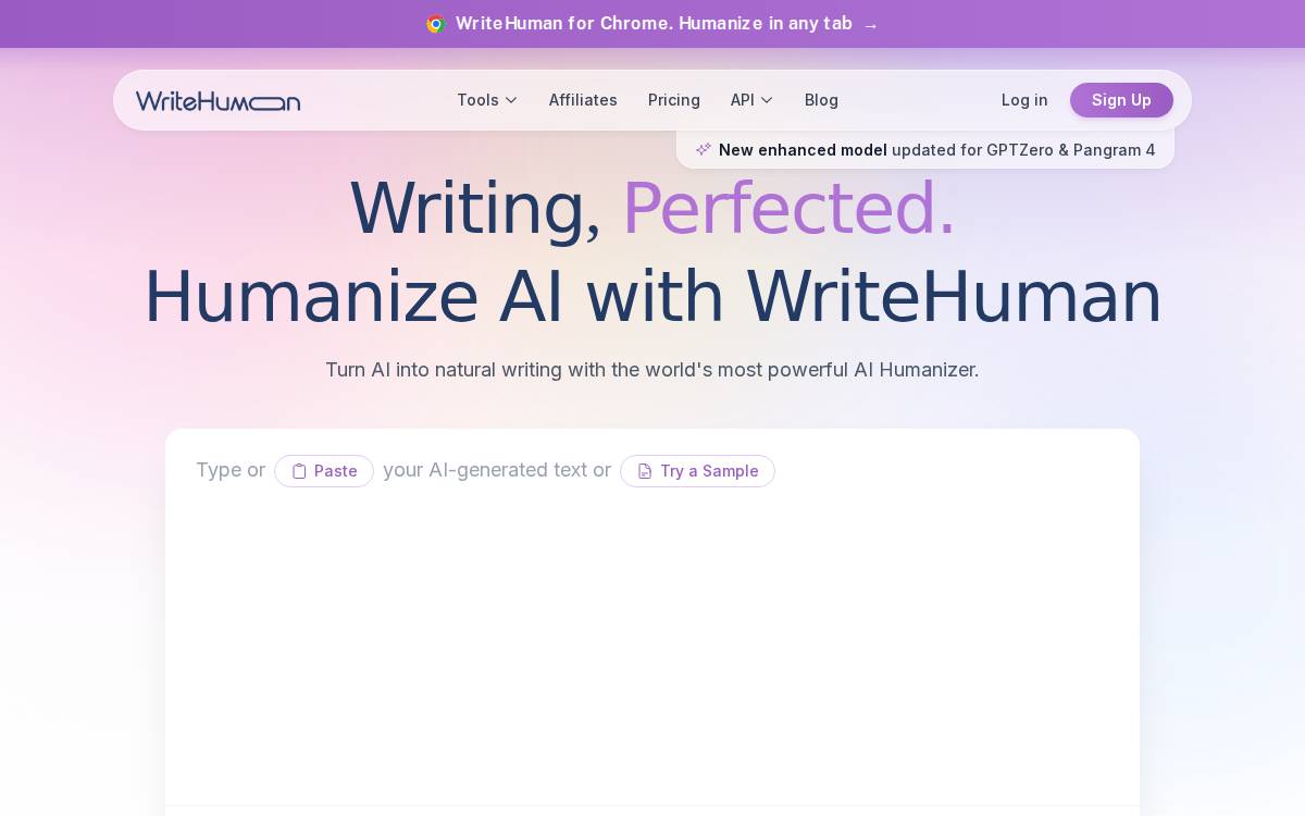 Writehuman website preview