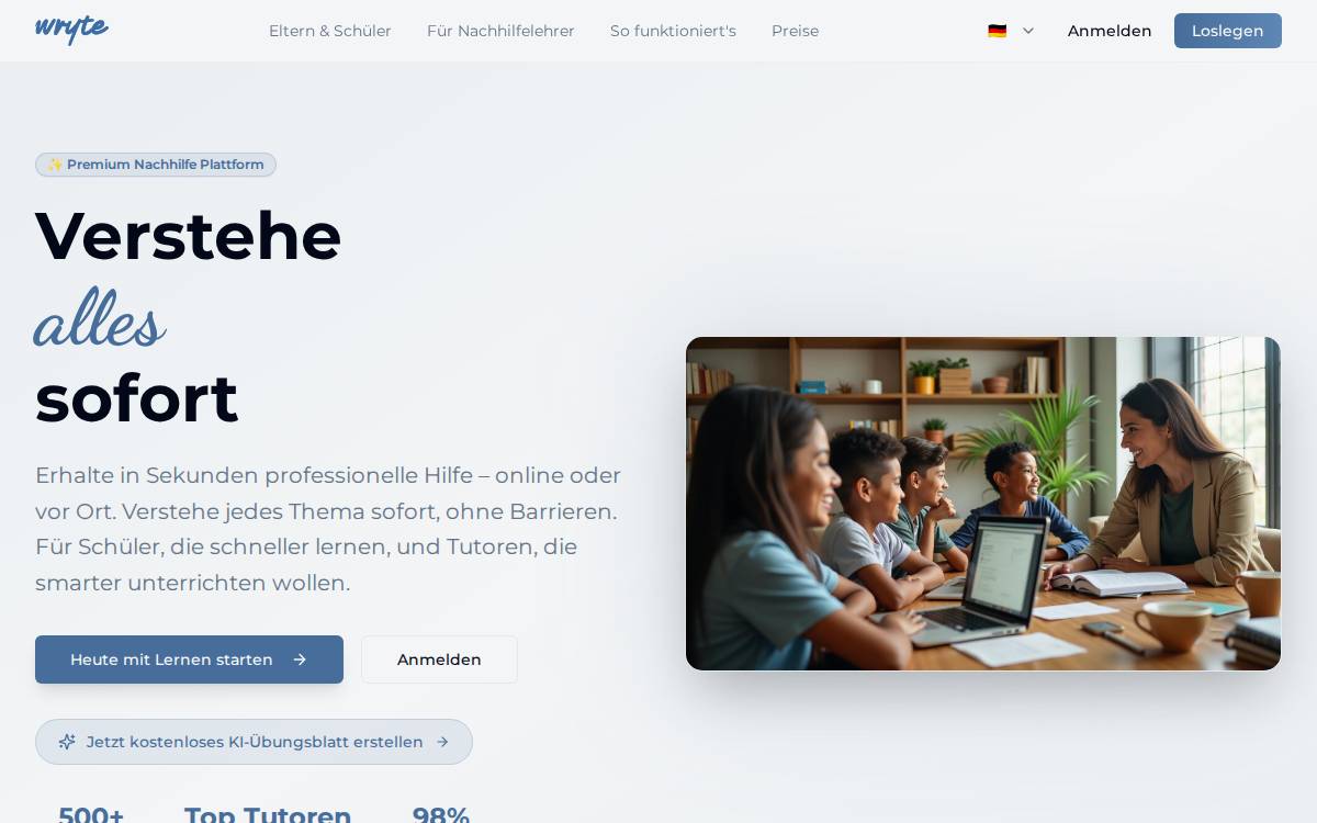 wryte website preview