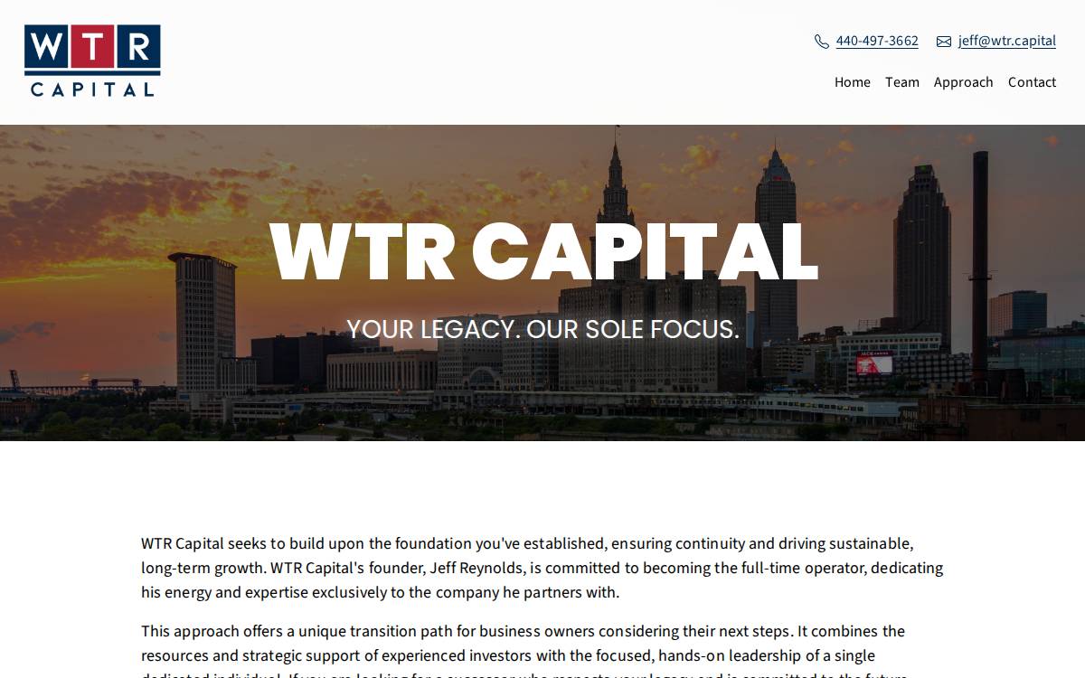 WTR Capital website preview