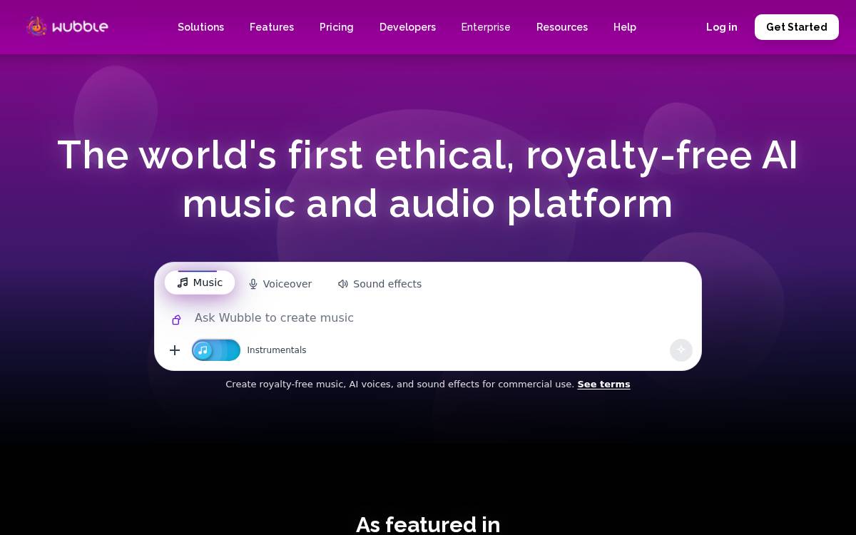 Wubble website preview