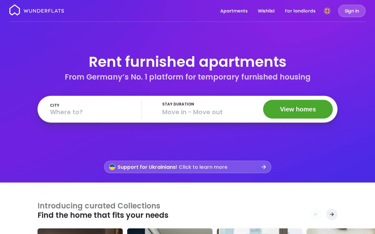 Wunderflats website preview