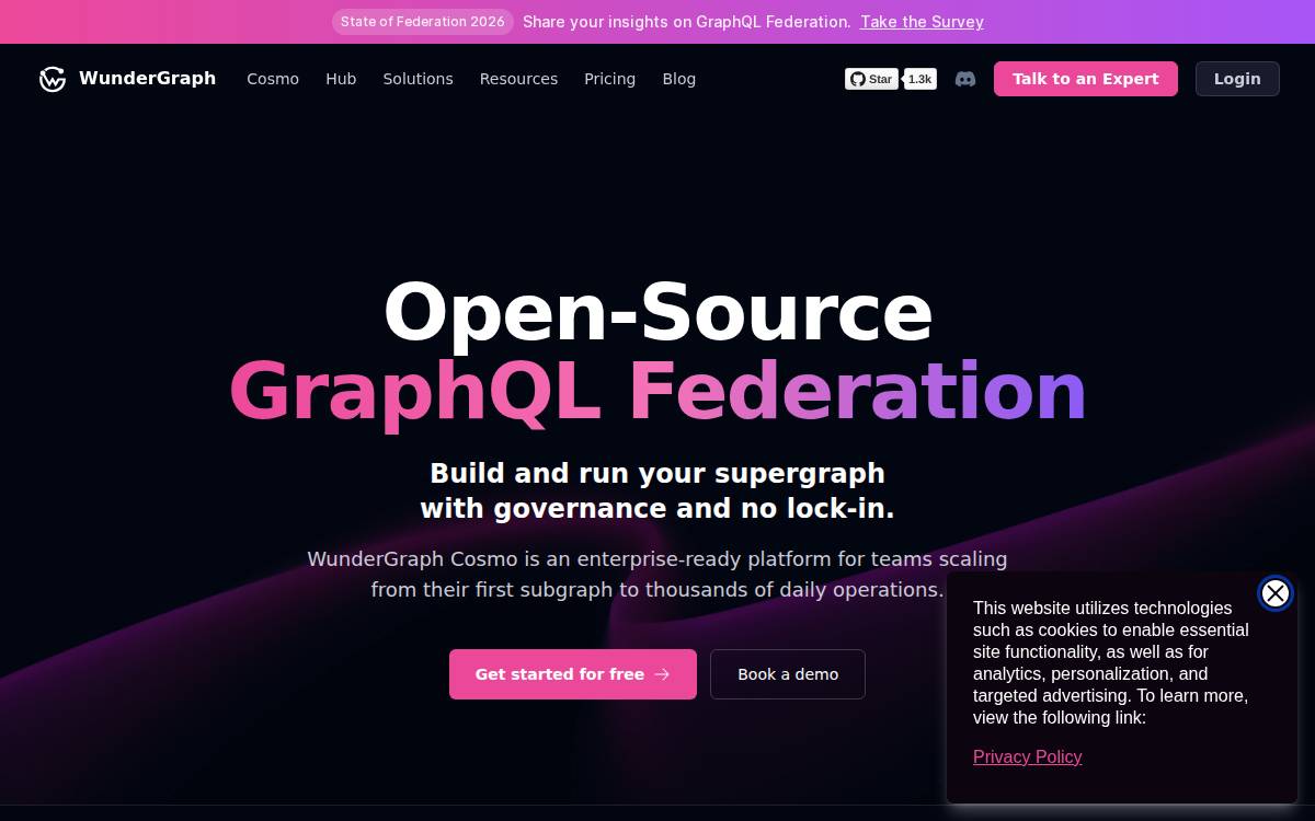 Wundergraph website preview