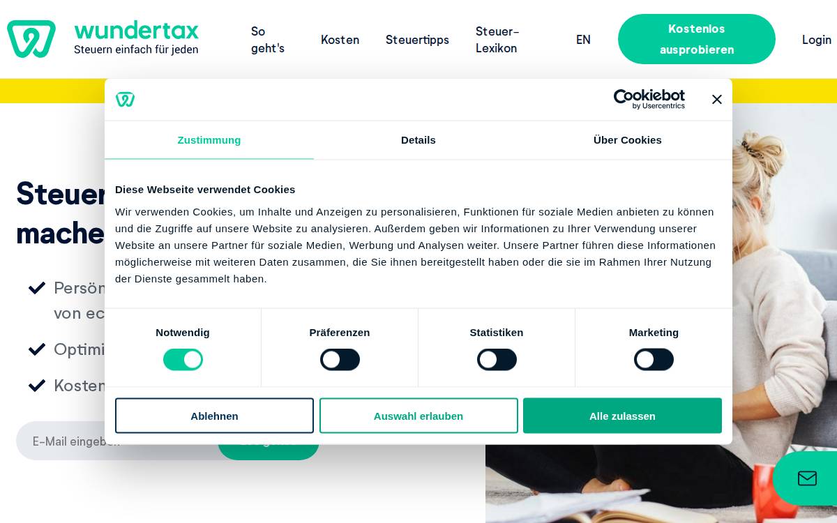 Wundertax website preview