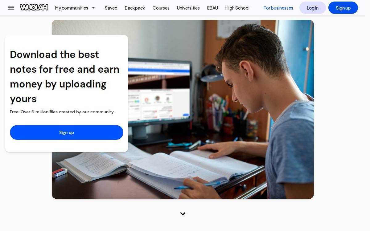 Wuolah website preview