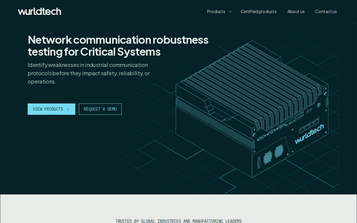 Wurldtech website preview