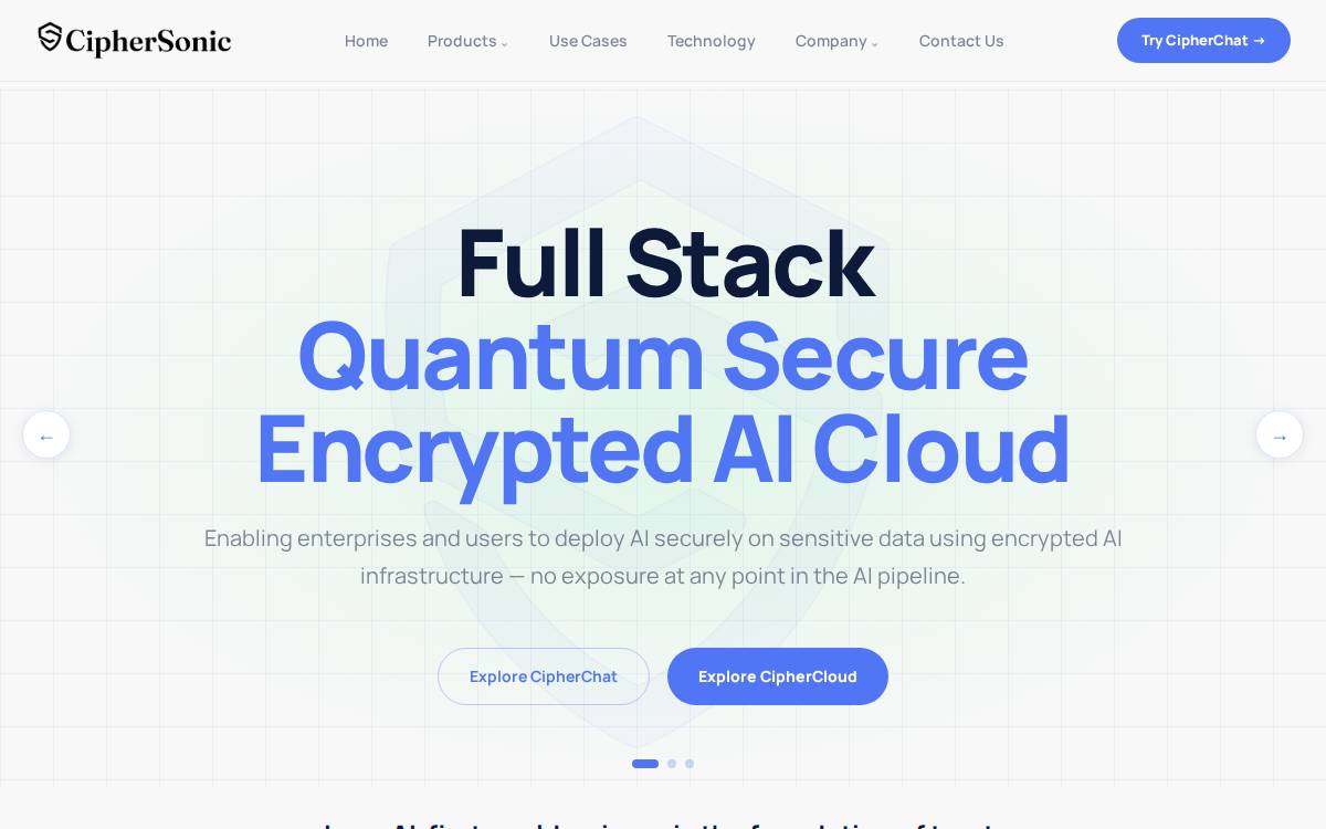 CipherSonic Labs website preview