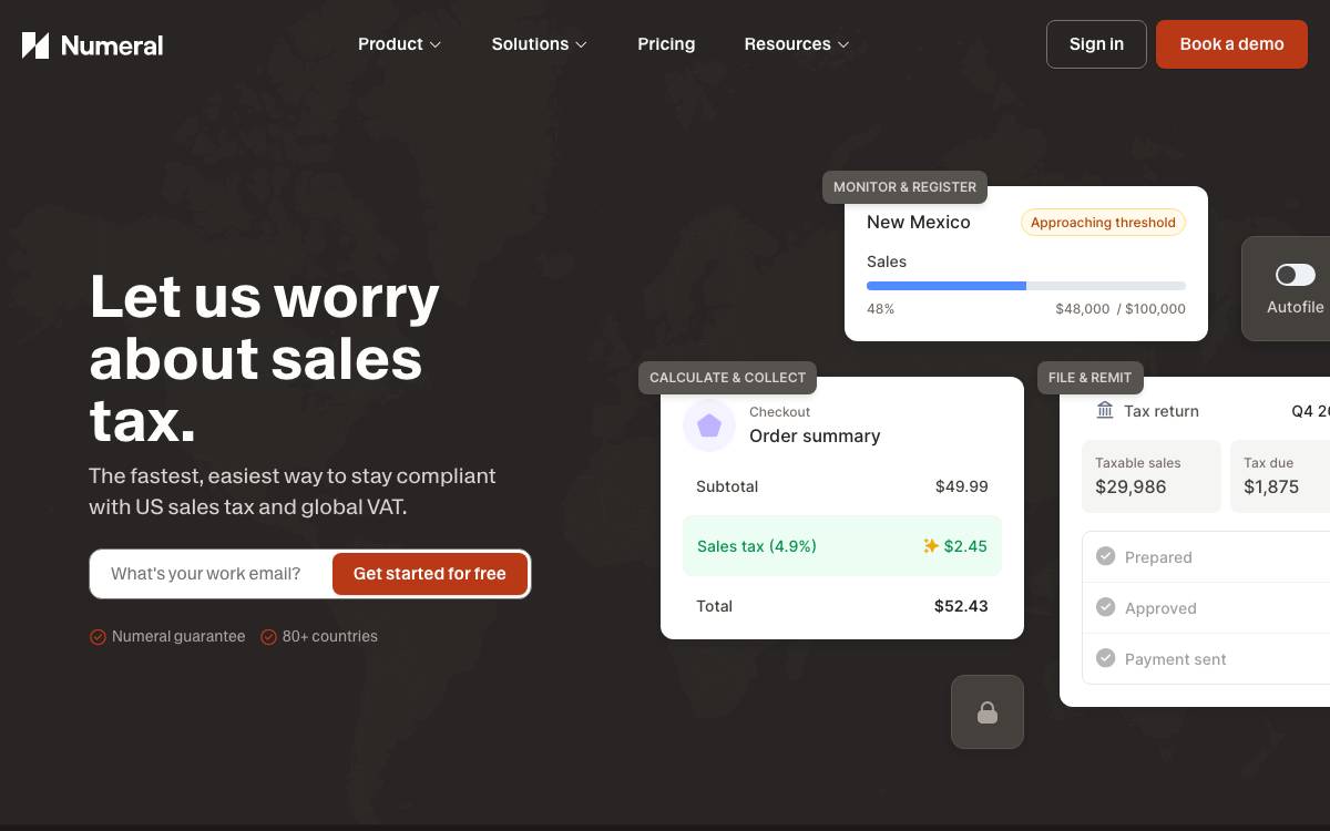 Numeral website preview