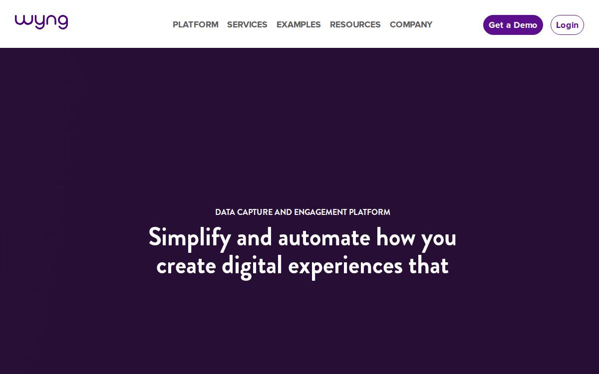 Wyng website preview