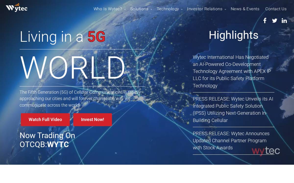 Wytec International website preview