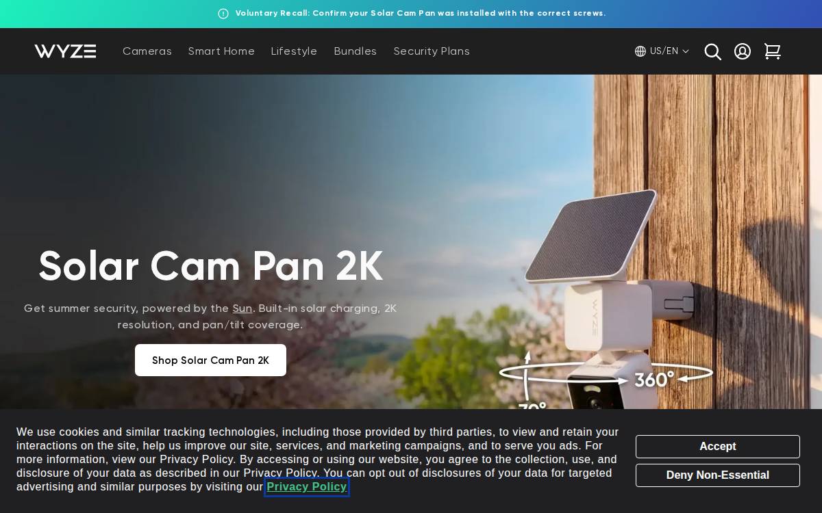 Wyze website preview