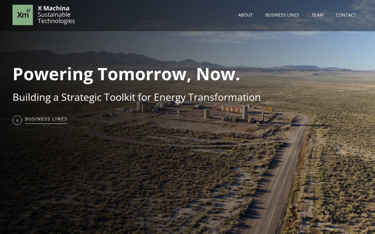 X Machina Sustainable Technologies website preview