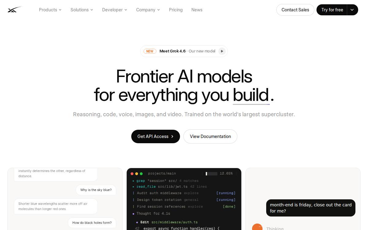 xAI website preview
