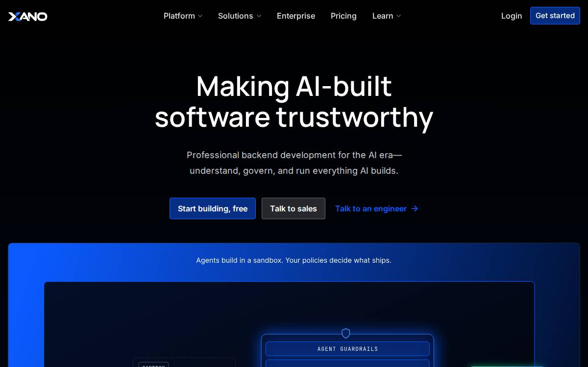 Xano website preview