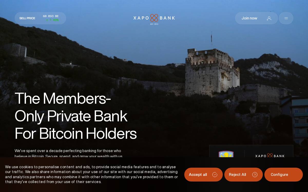 Xapo website preview