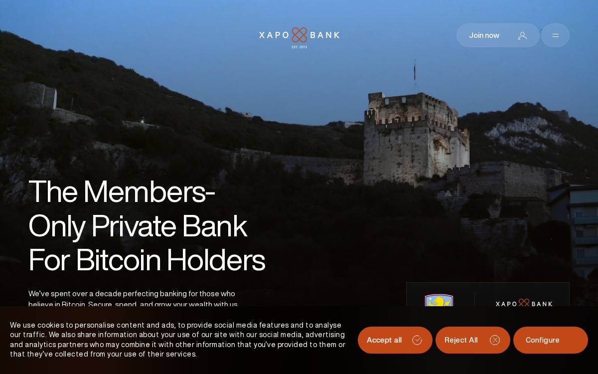 Xapo website preview