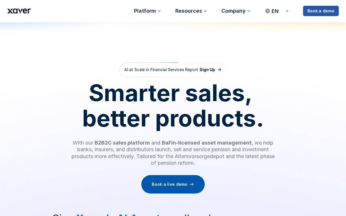 Xaver website preview