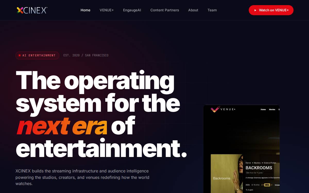 Xcinex website preview