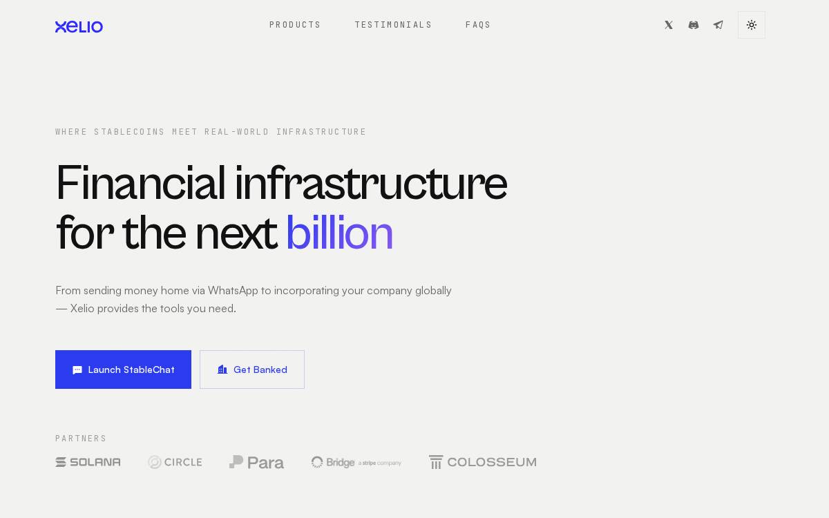 Xelio website preview
