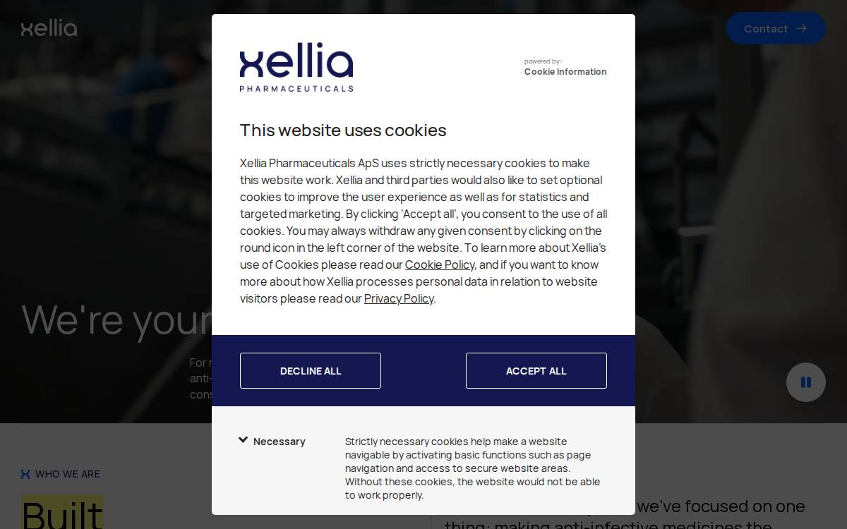 Xellia website preview