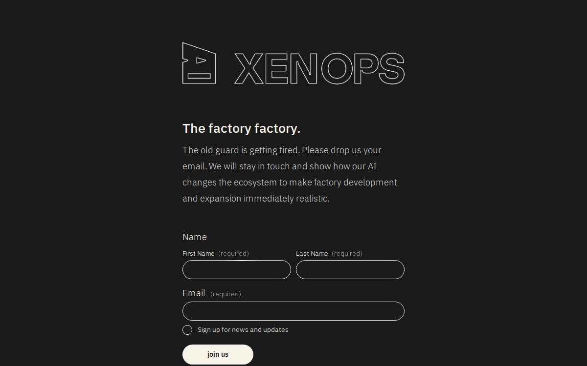 Xenops website preview