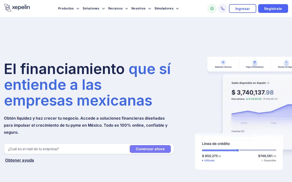 Xepelin website preview