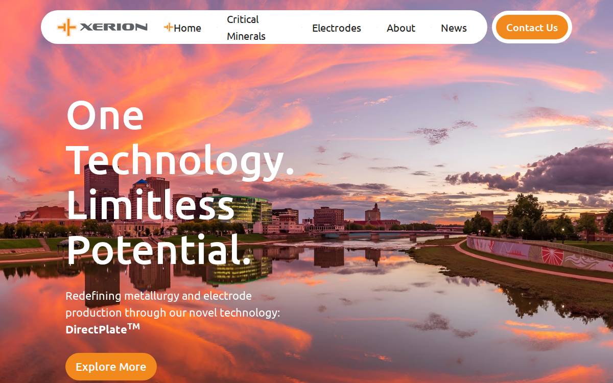 XERION ADVANCED BATTERY CORP. website preview