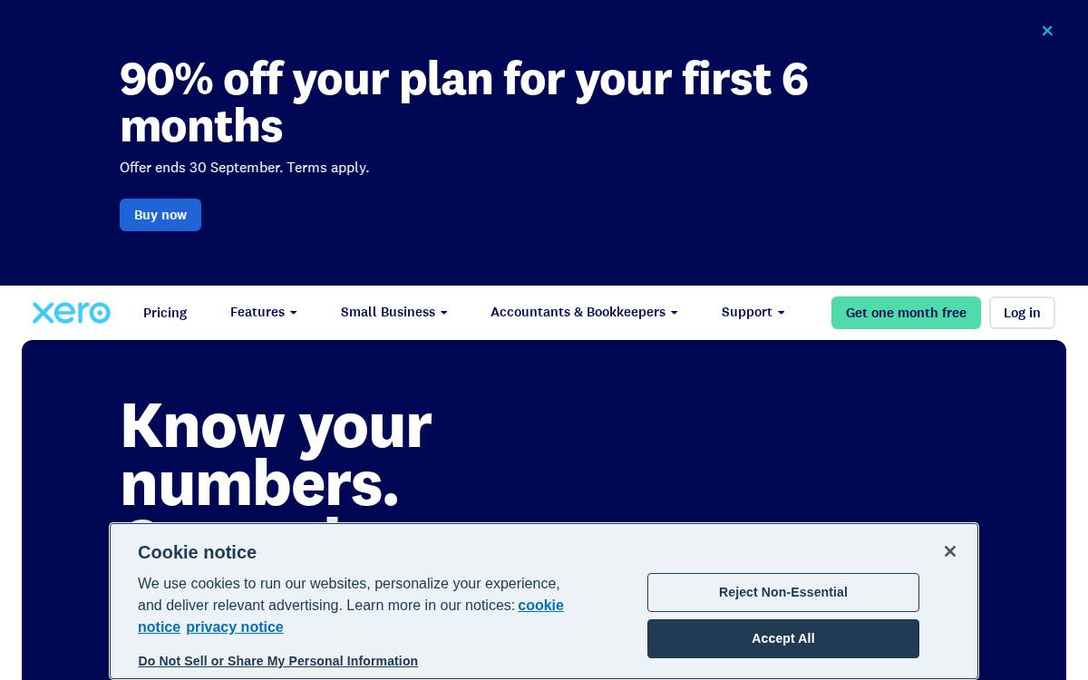 Xero website preview