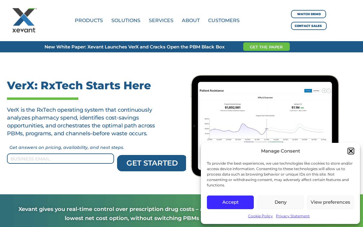 Xevant website preview