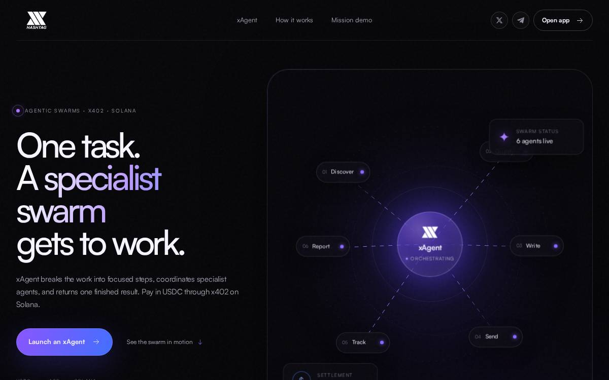 xHashtag website preview