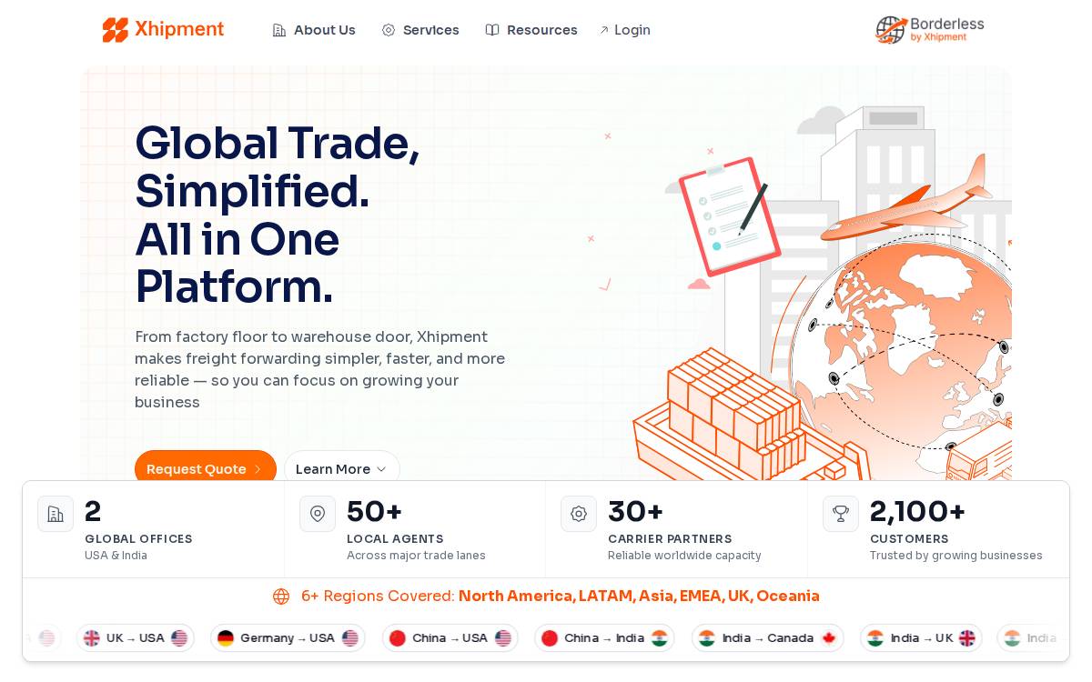 Xhipment website preview