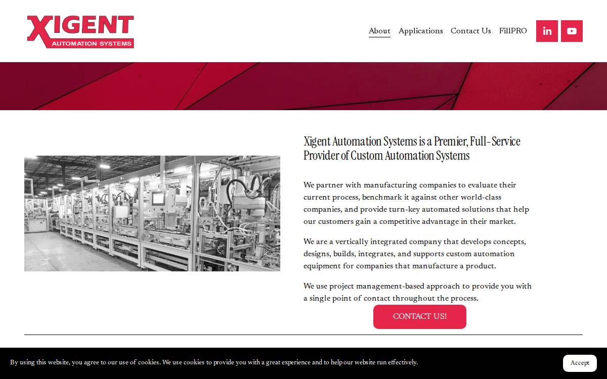 Xigent Automation Systems website preview