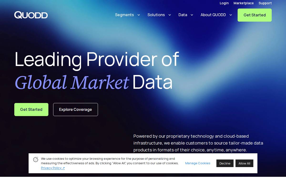 Xignite website preview